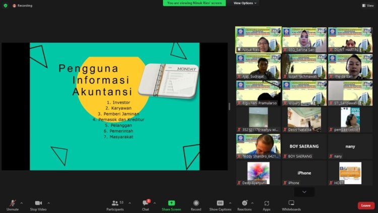 DOSEN PROGRAM STUDI AKUNTANSI (D-III) FAKULTAS EKONOMI & BISNIS UNIVERSITAS BINA SARANA INFORMATIKA GELAR PENGABDIAN MASYARAKAT VIA ZOOM DENGAN KADIN INDONESIA KOTA BEKASI