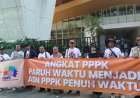 FPTHSI HADIRI PERINGATAN HARI BURUH DI MONAS, DESAK PEMERINTAH ANGKAT PPPK PARUH WAKTU MENJADI ASN PPPK PENUH WAKTU